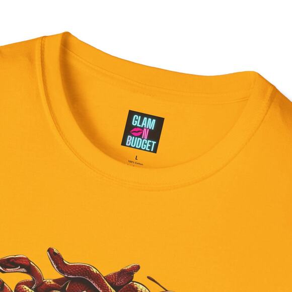 Handmade Medusa Graphic Tee Yellow Streetwear Unisex 2X - Picture 5 of 7